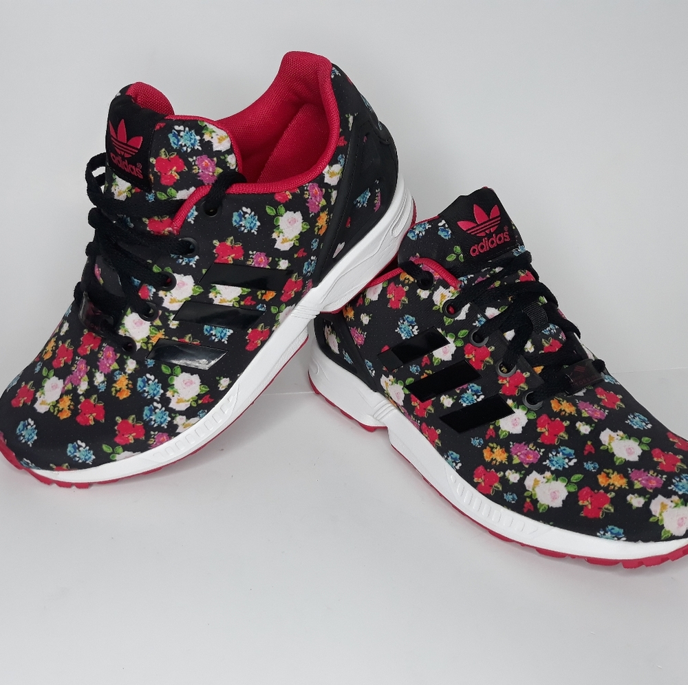 WOMENS ADIDAS ZX FLUX FLORAL PRINT SHOES